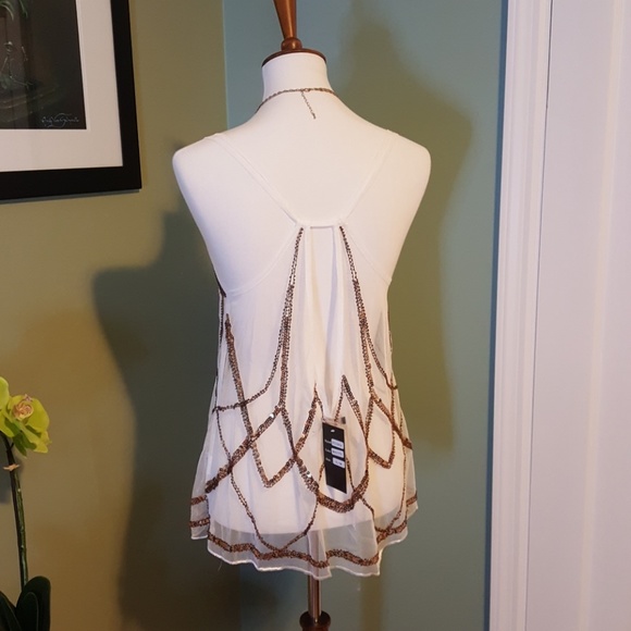 Gold sequined tank - Picture 3 of 6